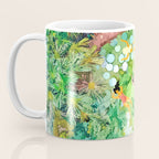 Tropical Vacay | Rainforest Jungle Botanical Lush Nature | Summer Lake People Swim | Boho Painting Coffee Mug Gallery Image 3