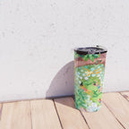 Tropical Vacay | Rainforest Jungle Botanical Lush Nature | Summer Lake People Swim | Boho Painting Travel Mug Gallery Image 4