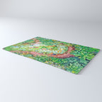 Tropical Vacay | Rainforest Jungle Botanical Lush Nature | Summer Lake People Swim | Boho Painting Rug Gallery Image 3