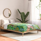 Tropical Vacay | Rainforest Jungle Botanical Lush Nature | Summer Lake People Swim | Boho Painting Comforter Gallery Image 2