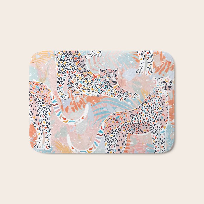 Colorful Wild Cats Bath Mat Gallery Image 1