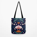 Folk Moth - orange and cream Tote Bag Gallery Image 2
