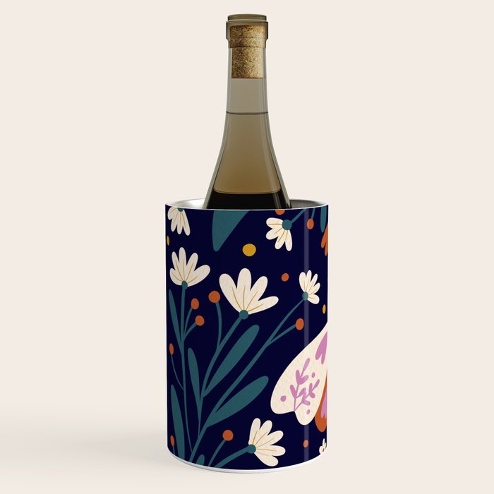 Folk Moth - orange and cream Wine Chiller Gallery Image 2
