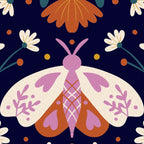 Folk Moth - orange and cream Coffee Mug Gallery Image 2