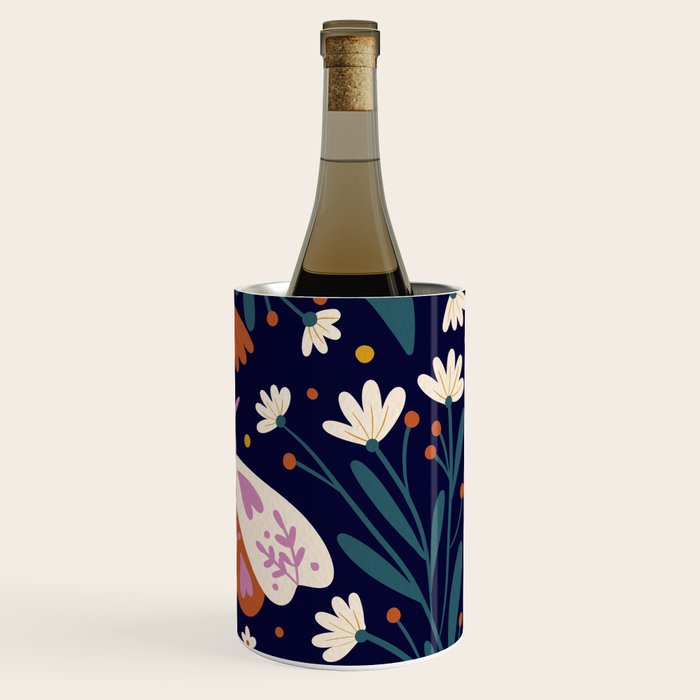 Folk Moth - orange and cream Wine Chiller Gallery Image 3