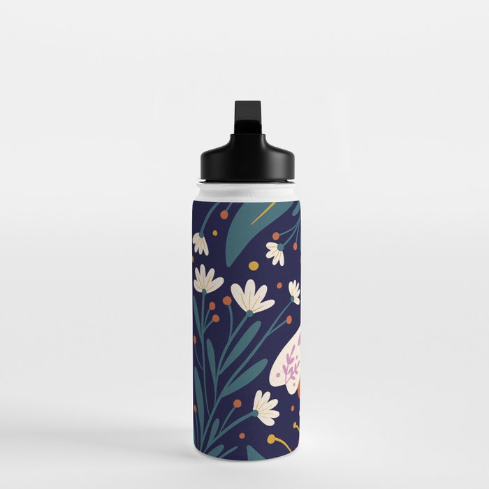 Folk Moth - orange and cream Water Bottle Gallery Image 3