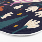 Folk Moth - orange and cream Bath Mat Gallery Image 3