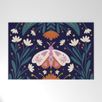 Folk Moth - orange and cream Welcome Mat Gallery Image 1
