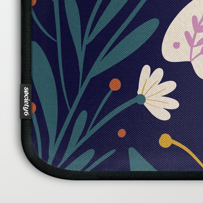 Folk Moth - orange and cream Laptop Sleeve Gallery Image 3