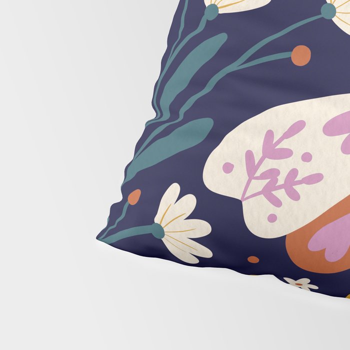 Folk Moth - orange and cream Pillow Sham Gallery Image 4