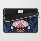 Folk Moth - orange and cream Laptop Sleeve Gallery Image 2