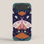 Folk Moth - orange and cream iPhone Case Gallery Image 2
