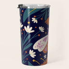 Folk Moth - orange and cream Travel Mug Gallery Image 3