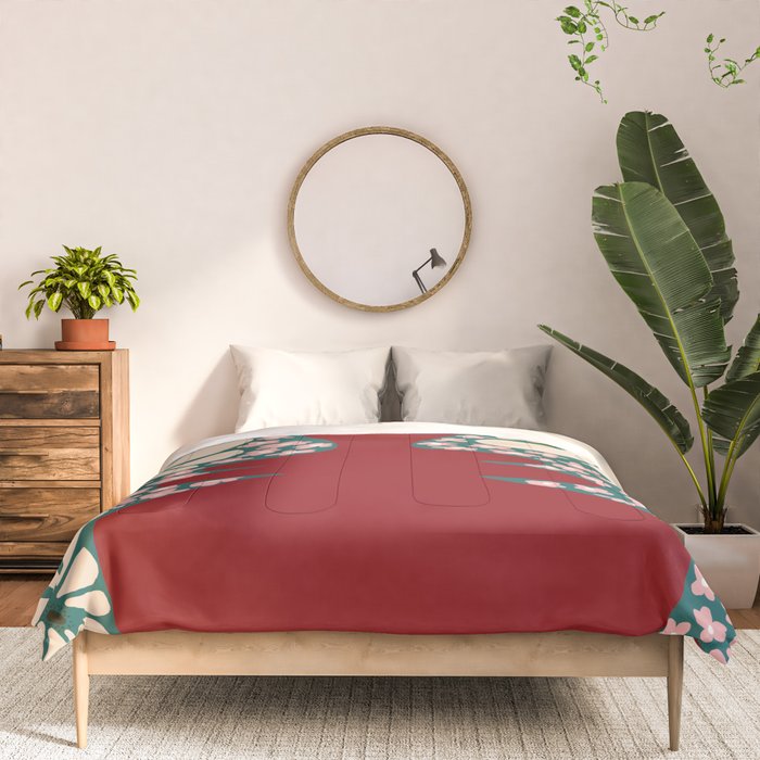 Happy Retro flower vase 1 Comforter Gallery Image 3