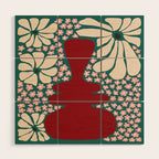 Happy Retro flower vase 1 Wood Wall Art Gallery Image 1