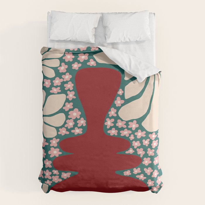 Happy Retro flower vase 1 Duvet Cover Gallery Image 1