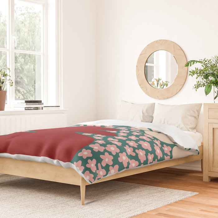 Happy Retro flower vase 1 Duvet Cover Gallery Image 2