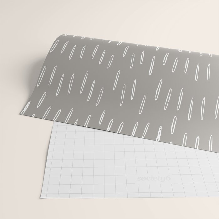 Raindrops, Gray, Minimalism, Abstract Art Wrapping Paper Gallery Image 2