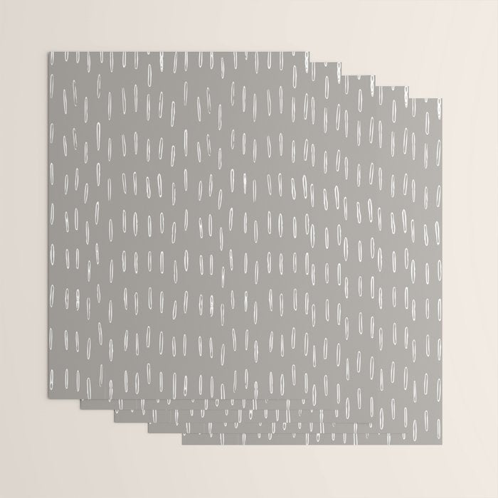 Raindrops, Gray, Minimalism, Abstract Art Wrapping Paper Gallery Image 3