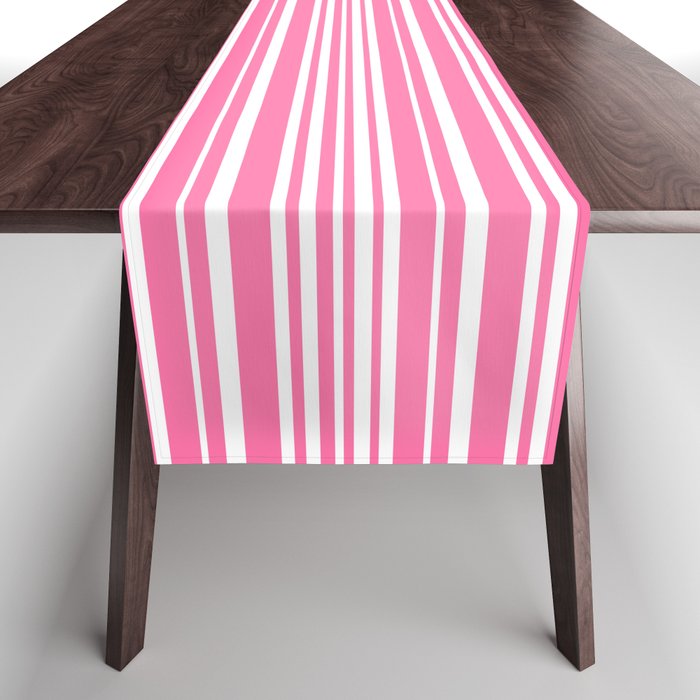 Classic Stripes XXXIII - 90s Barbie Pink Table Runner Gallery Image 1