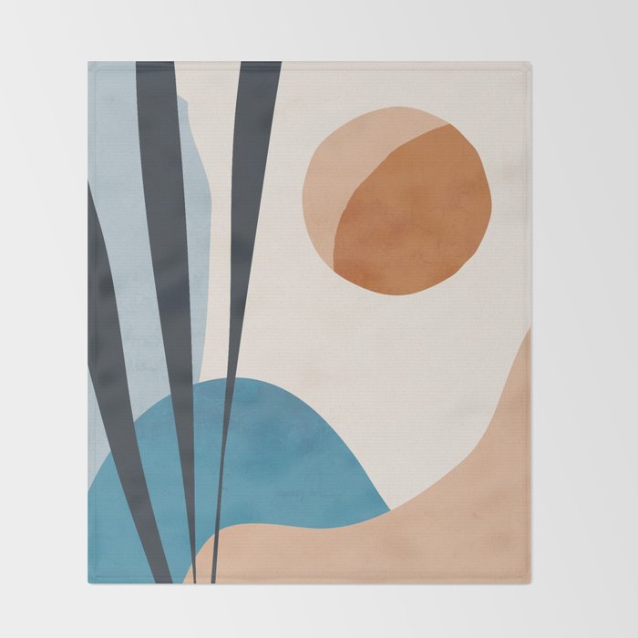 Minimal Abstract Art Landscape 10 Throw Blanket Gallery Image 2
