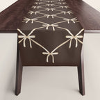 Bows and Ribbons Pattern LXIII Mocha Brown Table Runner Gallery Image 1