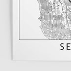 Seattle White Map Poster Gallery Image 3