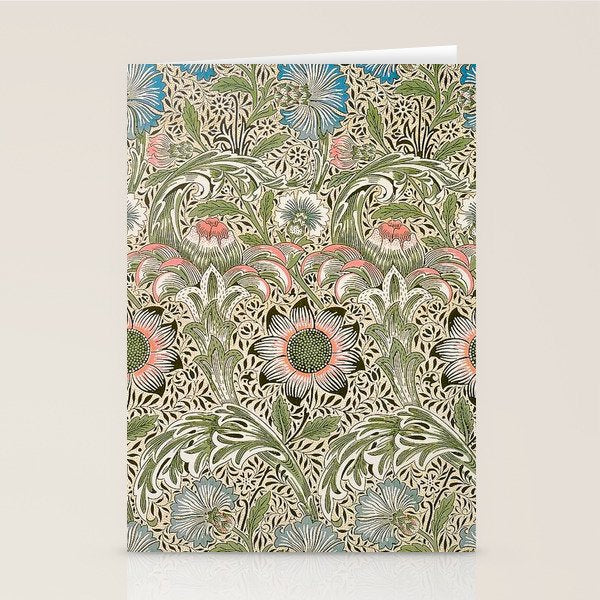 William Morris Corncockle Floral Stationery Card Gallery Image 2