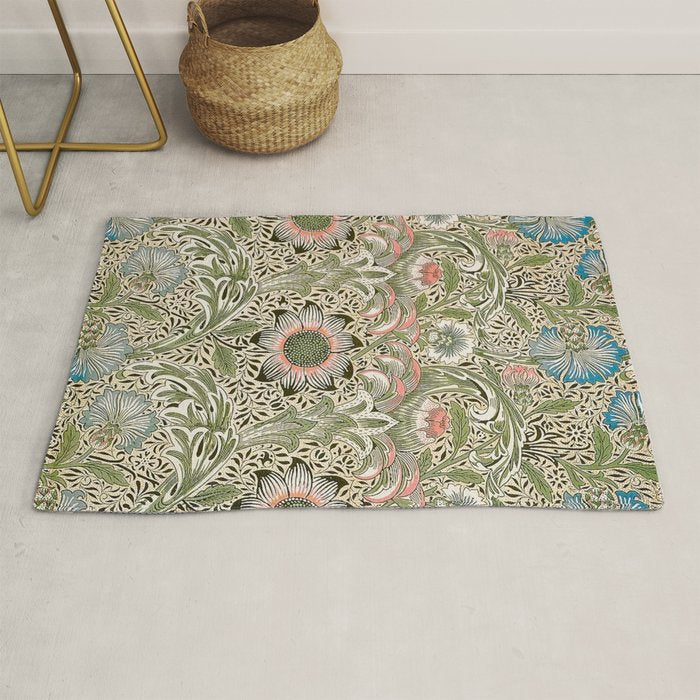 William Morris Corncockle Floral Rug Gallery Image 1
