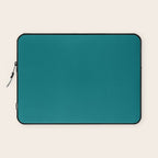 Retro Teal Solid Color Laptop Sleeve Gallery Image 1