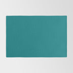 Retro Teal Solid Color Rug Gallery Image 2