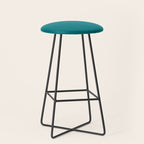 Retro Teal Solid Color Stool Gallery Image 1