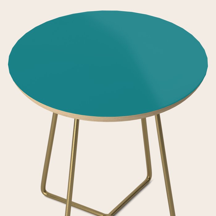 Retro Teal Solid Color Side Table Gallery Image 2