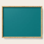 Retro Teal Solid Color Serving Tray Gallery Image 1