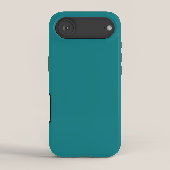 Retro Teal Solid Color iPhone Case Gallery Image 2