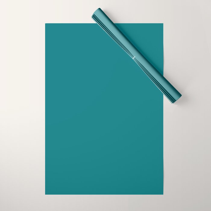Retro Teal Solid Color Wrapping Paper Gallery Image 1