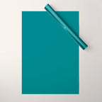 Retro Teal Solid Color Wrapping Paper Gallery Image 1