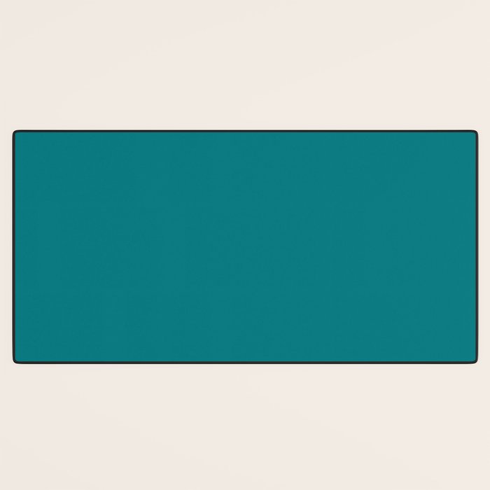 Retro Teal Solid Color Desk Mat Gallery Image 3