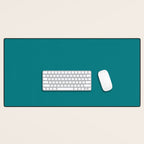 Retro Teal Solid Color Desk Mat Gallery Image 1