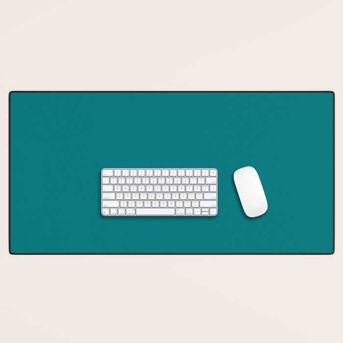 Retro Teal Solid Color Desk Mat Gallery Image 1