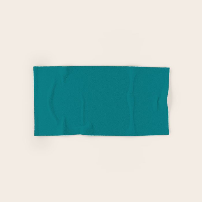 Retro Teal Solid Color Bath Towel Gallery Image 1