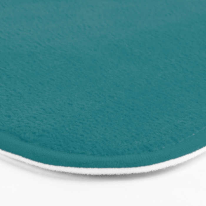 Retro Teal Solid Color Bath Mat Gallery Image 3