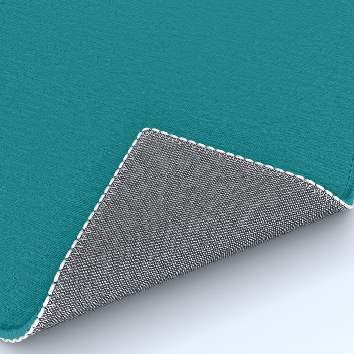 Retro Teal Solid Color Rug Gallery Image 4