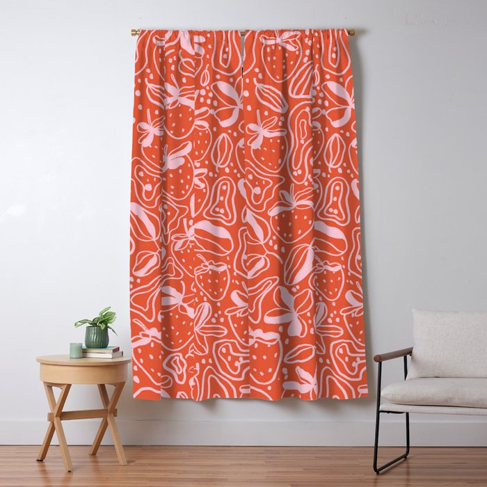 Red and pink strawberries Window Curtain Gallery Image 5