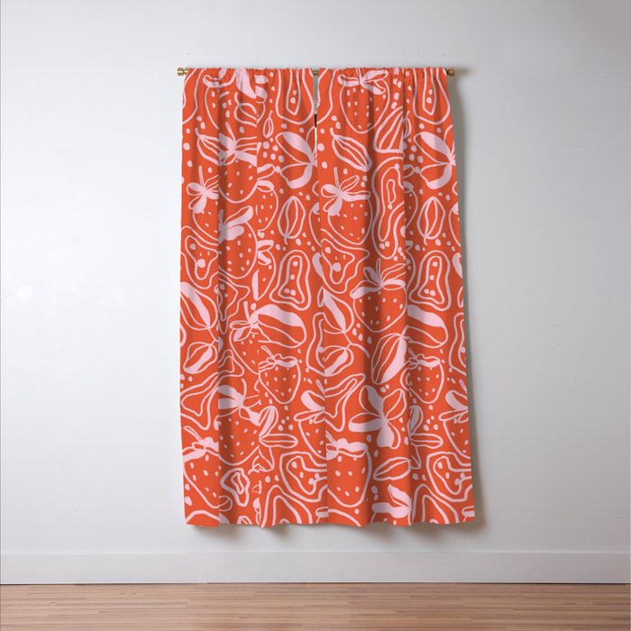 Red and pink strawberries Window Curtain Gallery Image 3