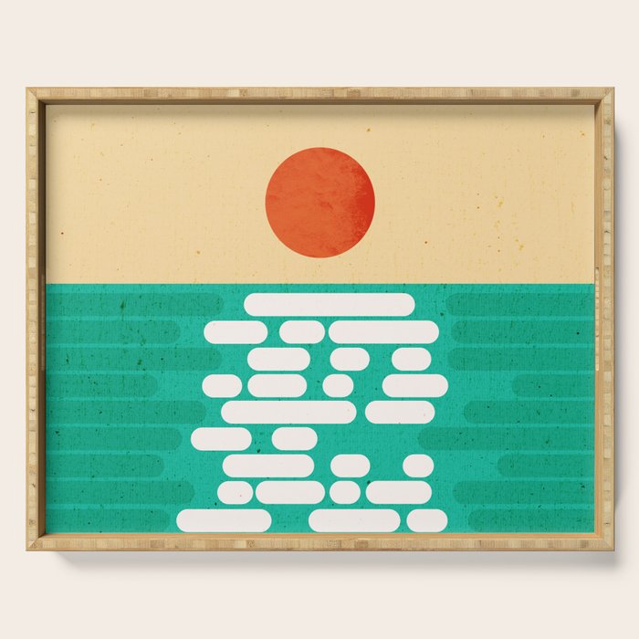 Sun over the sea Serving Tray Gallery Image 1