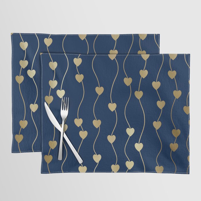 Heart Strings in Navy and Gold Placemat Gallery Image 1