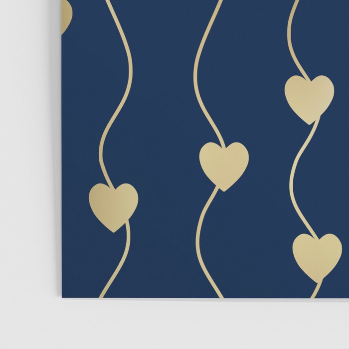 Heart Strings in Navy and Gold Poster Gallery Image 3