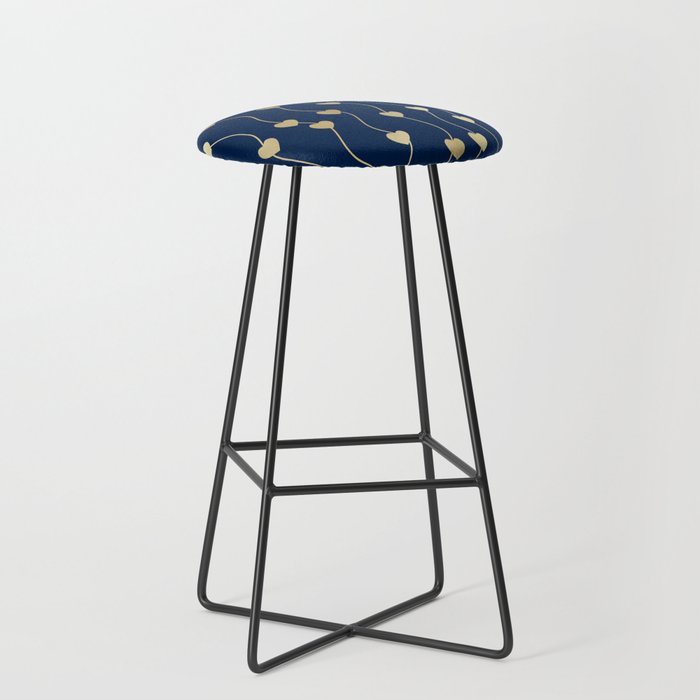 Heart Strings in Navy and Gold Stool Gallery Image 1