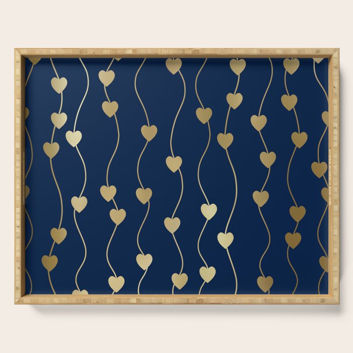 Heart Strings in Navy and Gold Serving Tray Gallery Image 1
